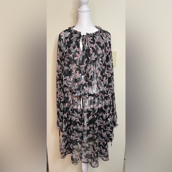 Victoria’s Secret Very Sexy West Side Floral Chiffon Duster Top Cover Up Robes. - Picture 15 of 16